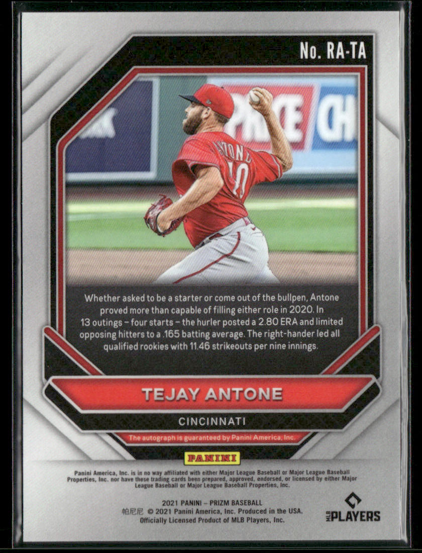 2021 Panini Prizm Tejay Antone #RA-TA Autograph Rookie