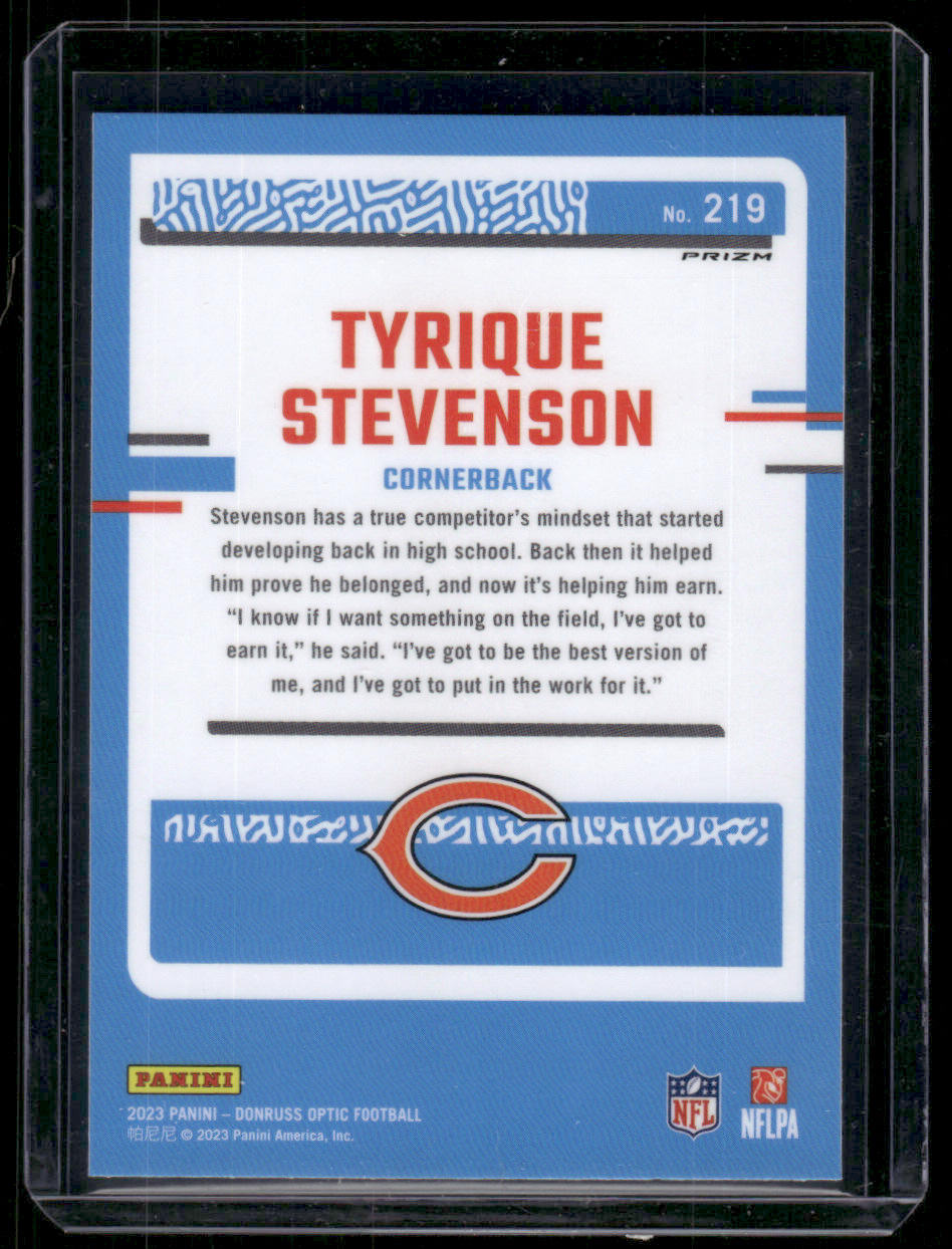 2023 Panini Tyrique Stevenson #219 Holo Prizm Rated Rookie