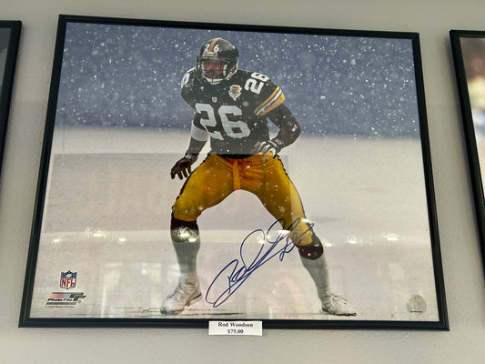 Rod Woodson Pittsburgh Steelers Signed Football Photo