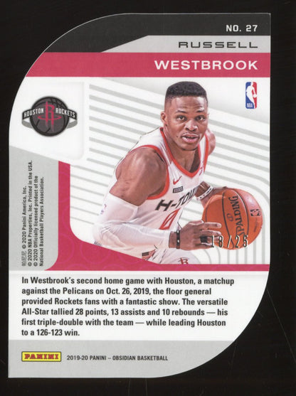 2019 Panini Obsidian Russell Westbrook #27 /25 Atomic