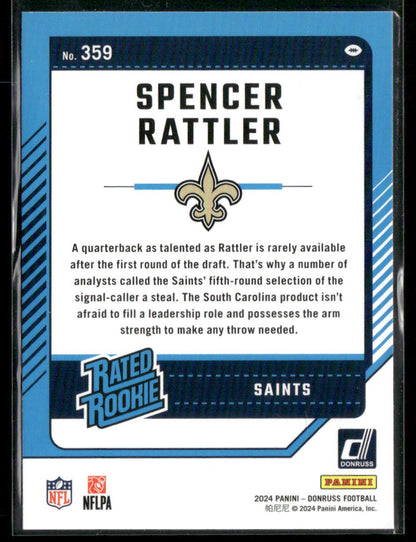 2024 Panini Donruss Spencer Rattler #359