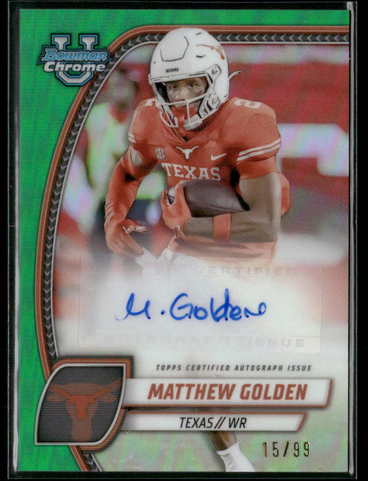 2024 Bowman Chrome Matthew Golden #PA-MG Green 15/99