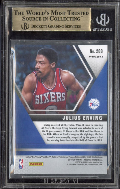 2019-20 Panini Mosaic Mosaic Genesis Julius Erving HOF #288 BGS 9.5