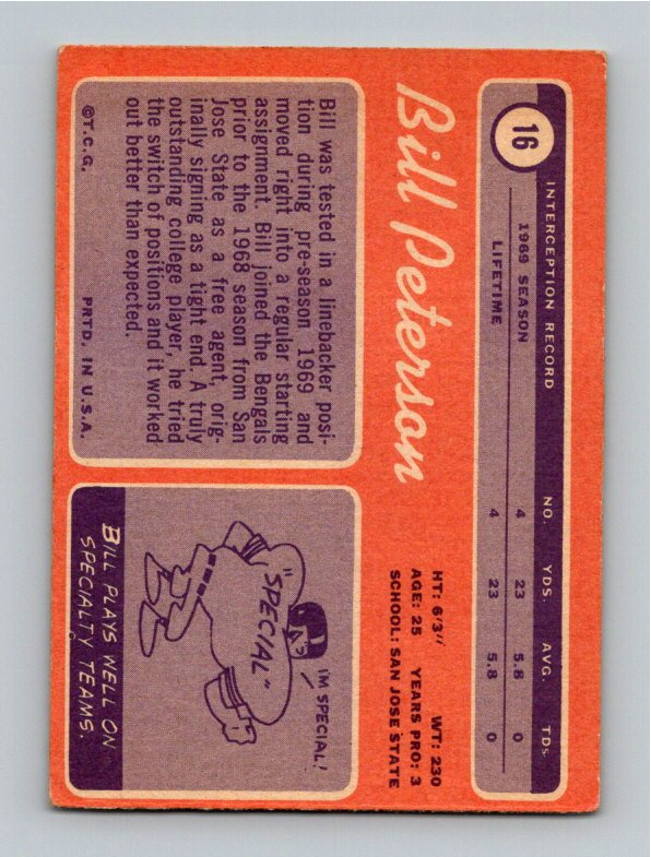 1970 Topps Bill Peterson #16