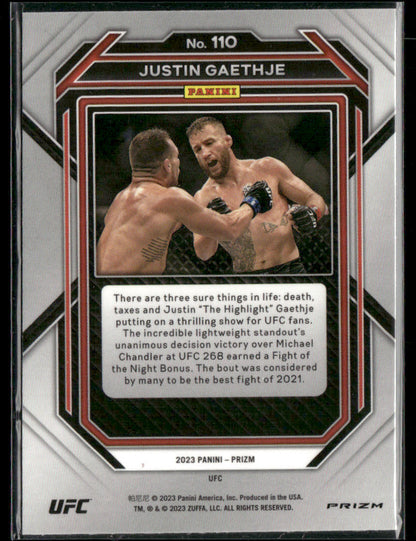 2023 Panini Prizm Justin Gaethje #110 Cracked Ice