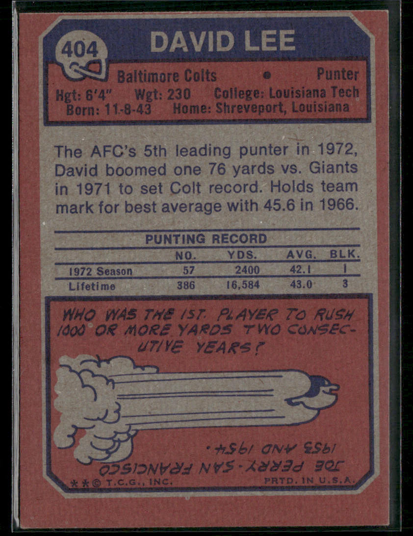 1973 Topps David Lee #404