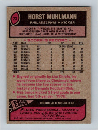 1977 Topps Horst Muhlmann #23