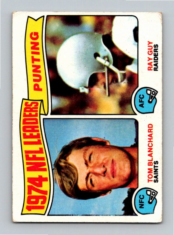 1974 Topps Ray Guy Tom Blanchard #6 Punting NFL Leaders