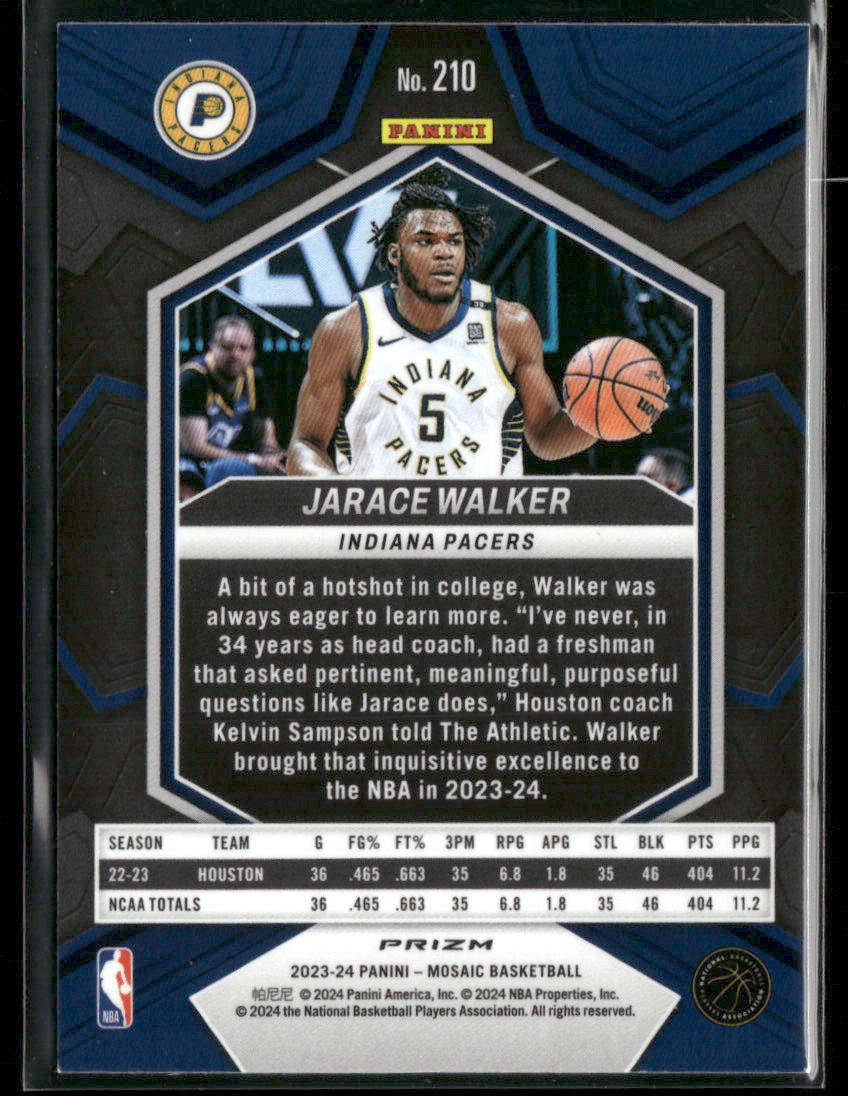 2023-24 Panini Mosaic Jarace Walker #210 Reactive Green Rookie