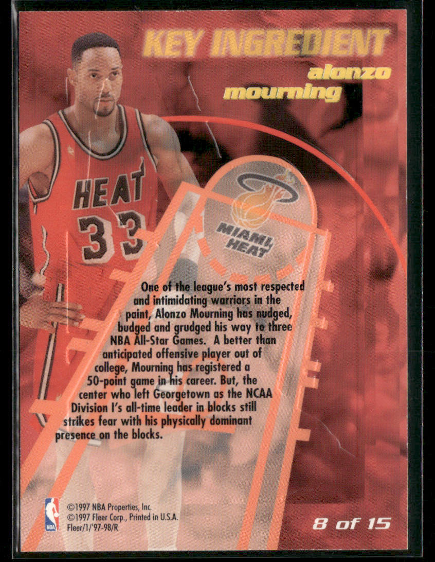 1997-98 Fleer Alonzo Mourning #8 Key Ingredient