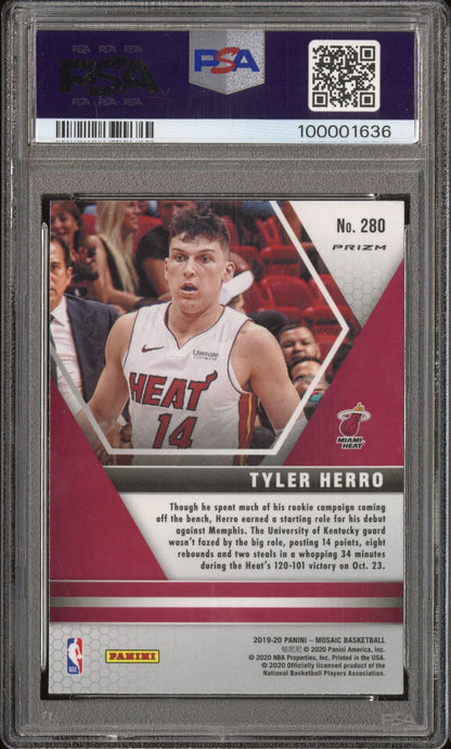 2019 Panini Mosaic Tyler Herro #280 Genesis Rookie PSA 10