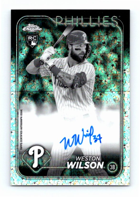 2024 Topps Chrome Weston Wilson #37 Black and White Mini Diamond Rookie Auto