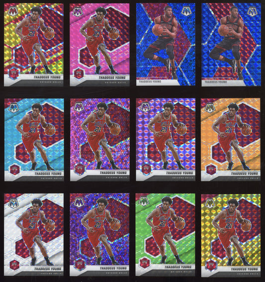 2021-22 Panini Mosaic Thaddeus Young #201 Partial Rainbow Lot Parallel/Variety