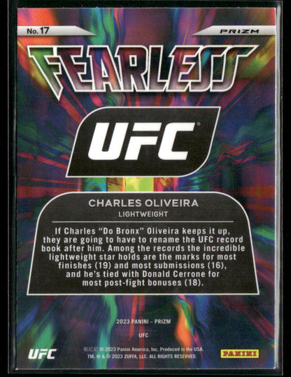 2023 Prizm Charles Oliveira #17 Fearless Green Prizm