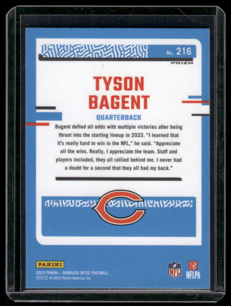 2023 Panini Donruss Optic Tyson Bagent #216 Pink Prizm Rated Rookie