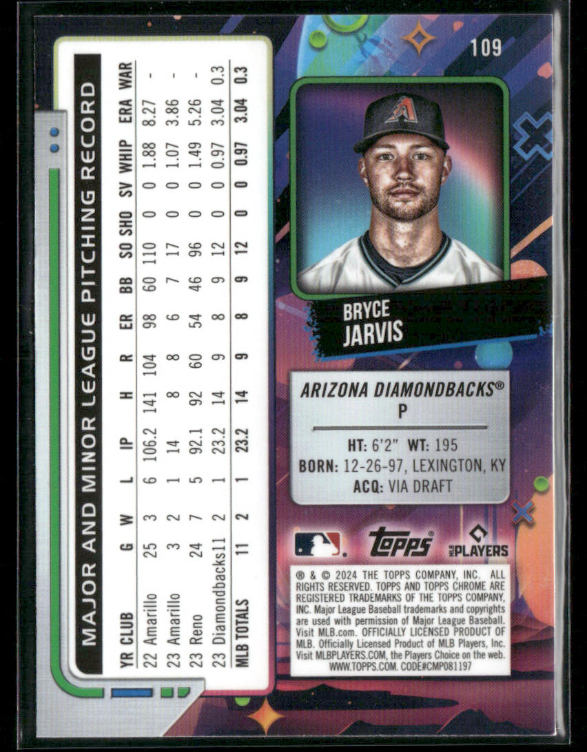 2024 Topps Chrome Cosmic Bryce Jarvis #109 Rookie