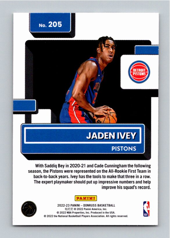 2022 Panini Donruss Jaden Ivey #205