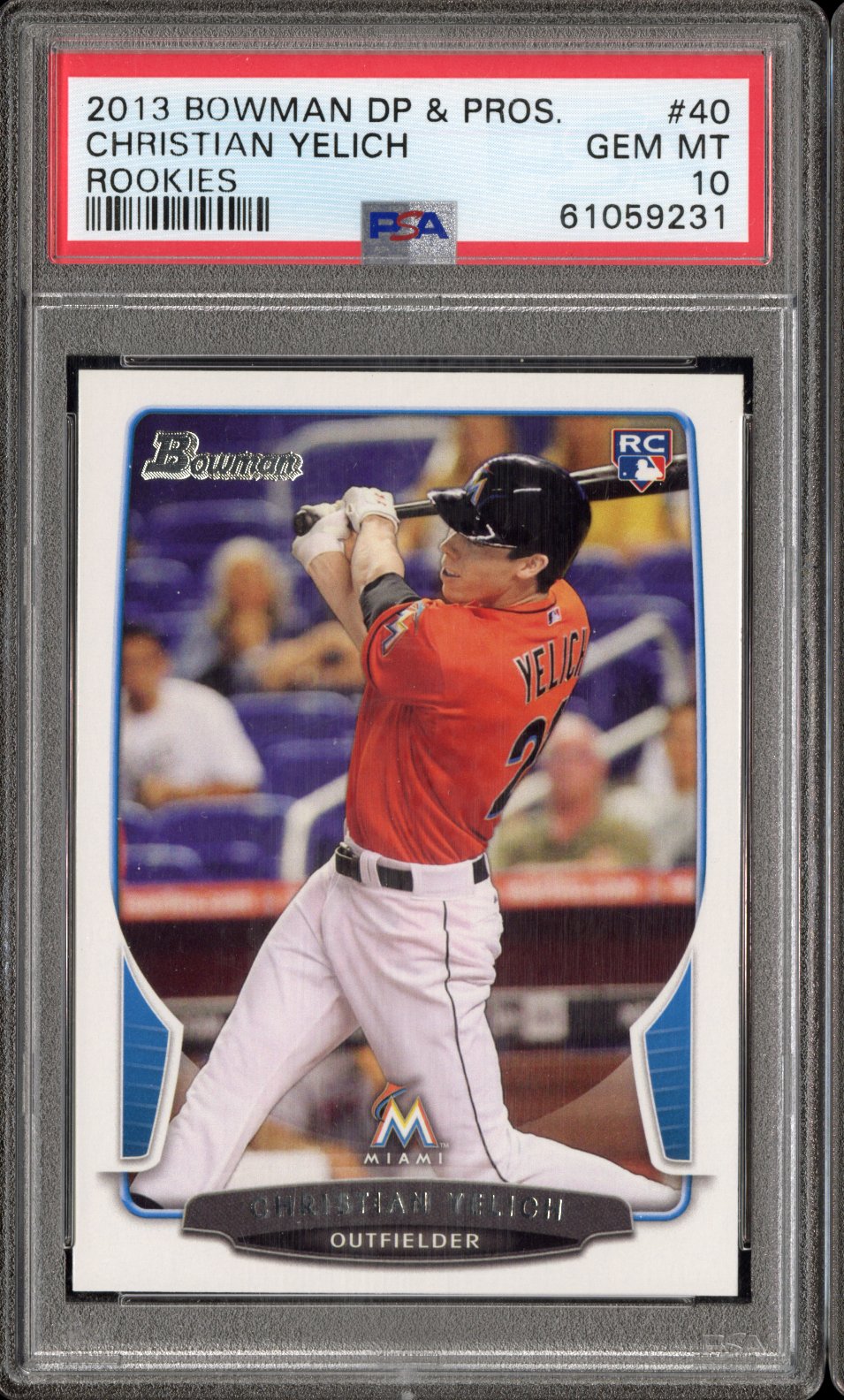 2013 Bowman Draft Picks & Prospects Rookies Christian Yelich #40 Rookies PSA 10