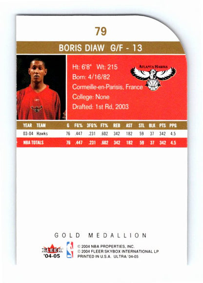 2004 Fleer Ultra Boris Diaw #79 Gold Medallion