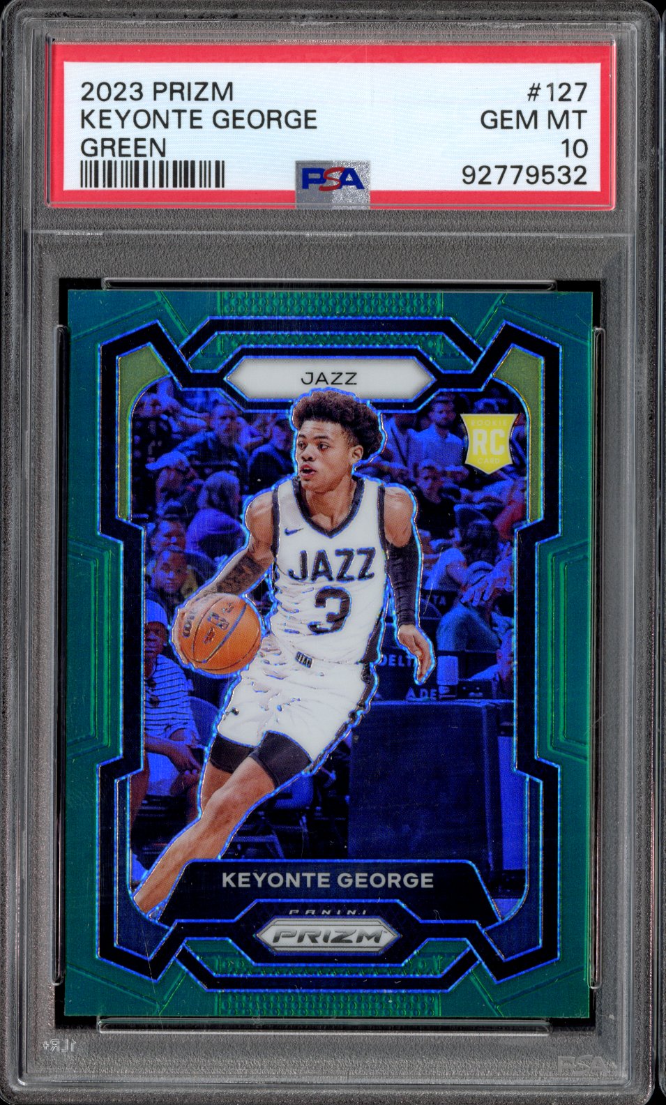 2023 Panini Prizm Keyonte George #127 Green Rookie PSA 10