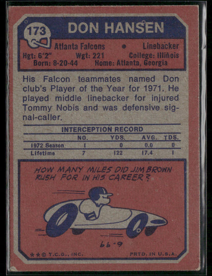 1973 Topps Don Hansen #173