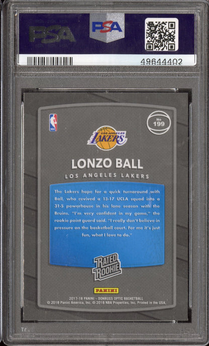 2017 Panini Donruss Optic Lonzo Ball #199 PSA 9