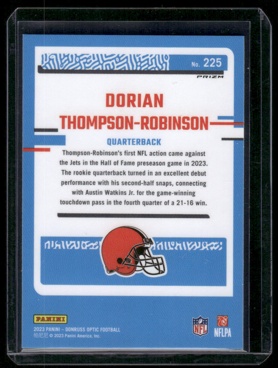 2023 Panini Donruss Optic Dorian Thompson-Robinson #225 Holo Prizm Rated Rookie