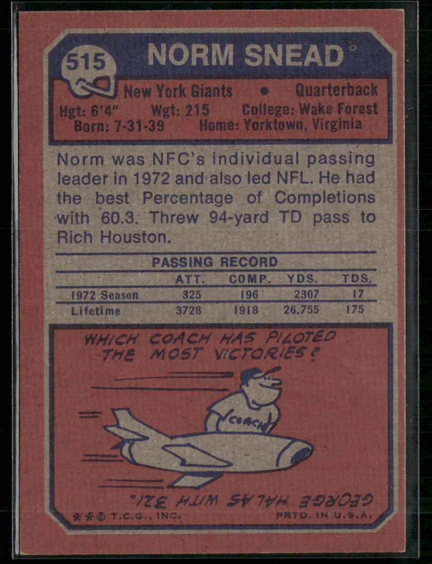 1973 Topps Norm Snead #515