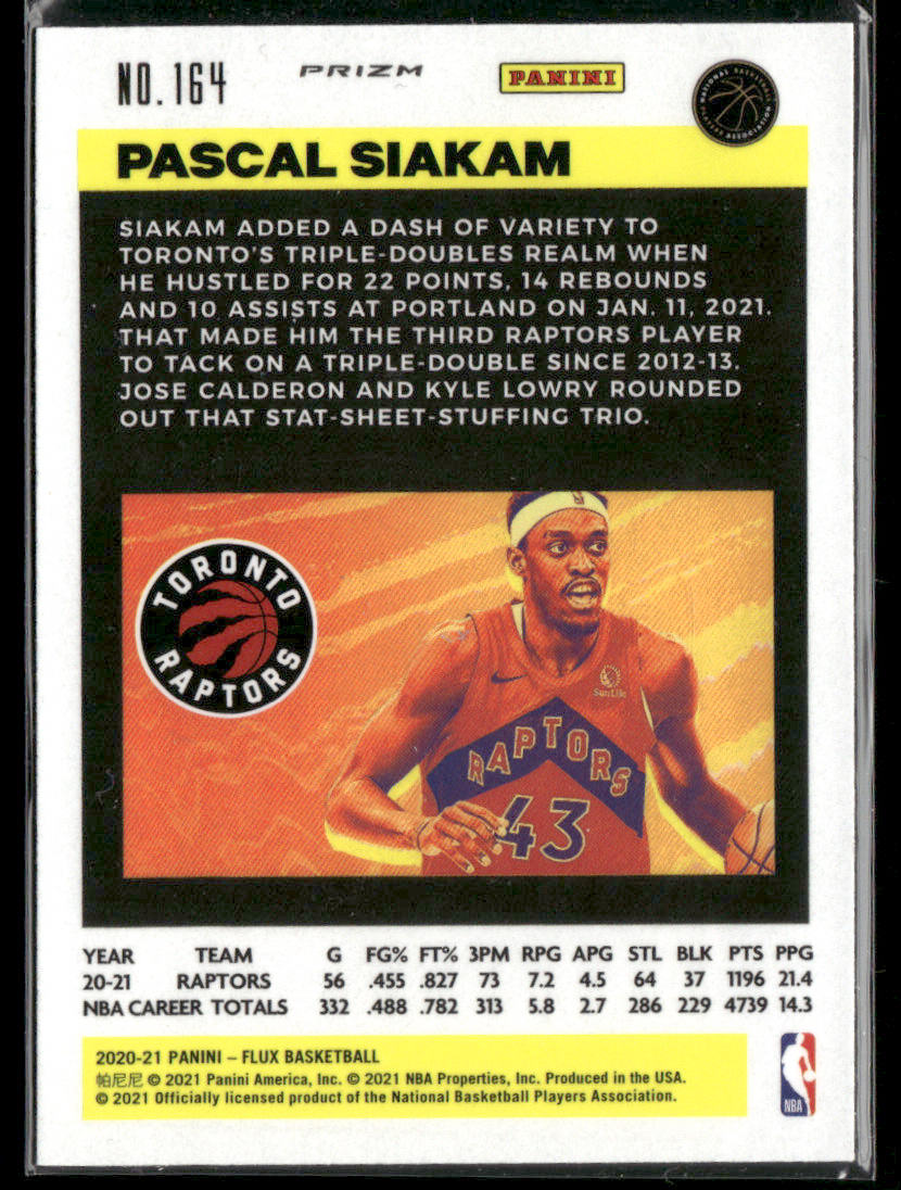 2020-21 FLUX Pascal Siakam #164 Blue