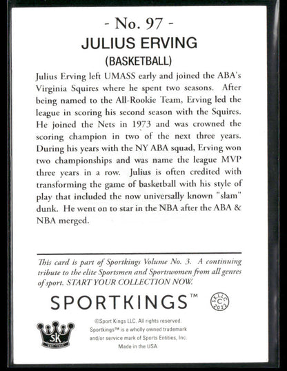 2022 Sport Kings Volume No. 3 Julius Erving #97