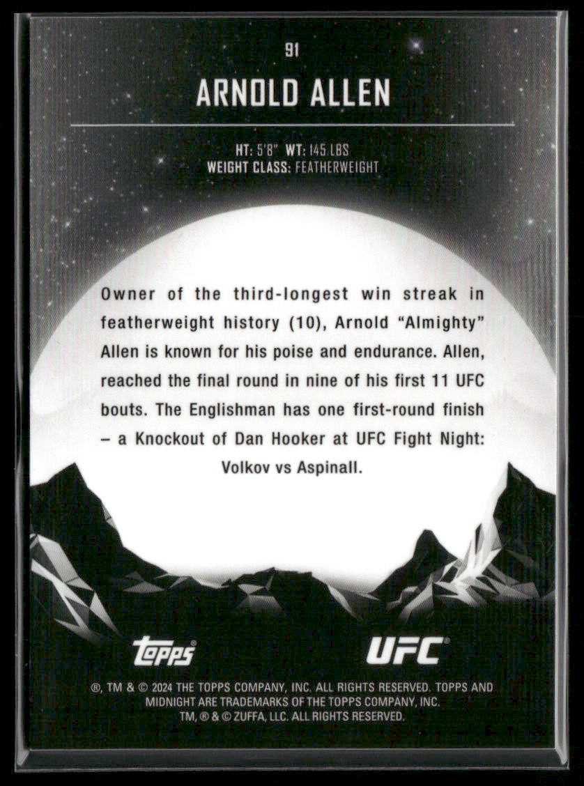 2024 Topps Midnight UFC Arnold Allen #91 /25