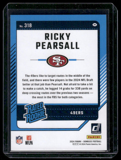 2024 Panini Donruss Ricky Pearsall #318 Red Press Proof Rated Rookie