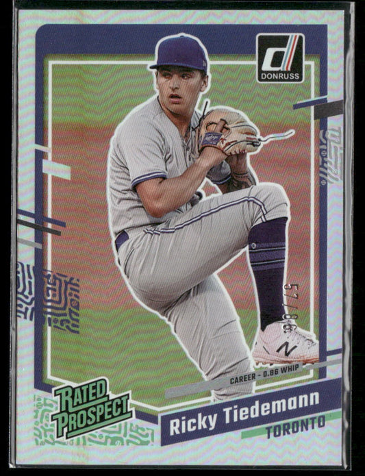 2023 Panini Donruss Ricky Tiedemann #35 Holo Carolina Blue