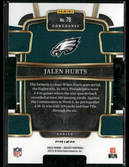 2023 Panini Select Jalen Hurts #79 Neon Green Prizm /599