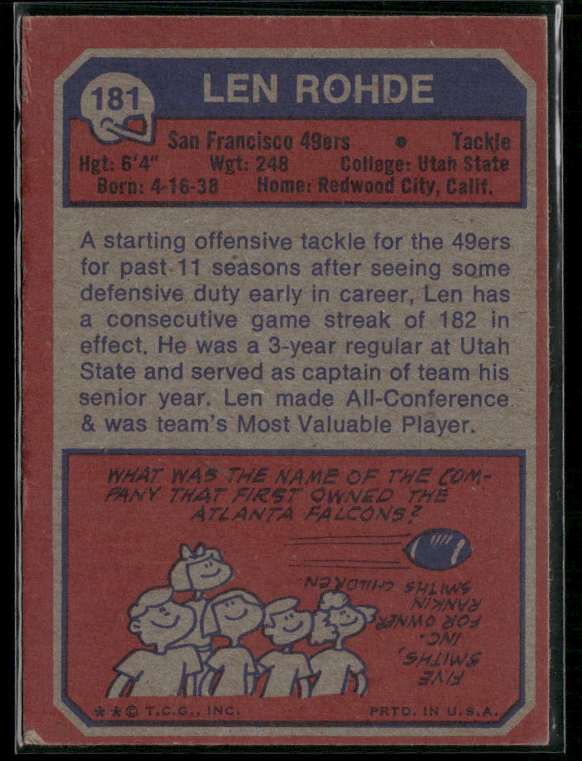 1973 Topps Len Rohde #181