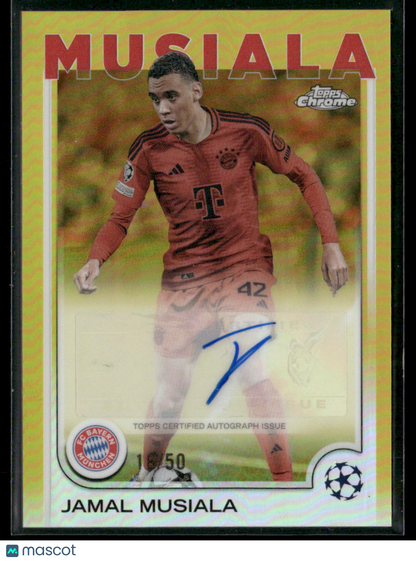 2024-25 Topps Chrome UEFA CC Jamal Musiala #CA-JM Gold 16/50 Autograph