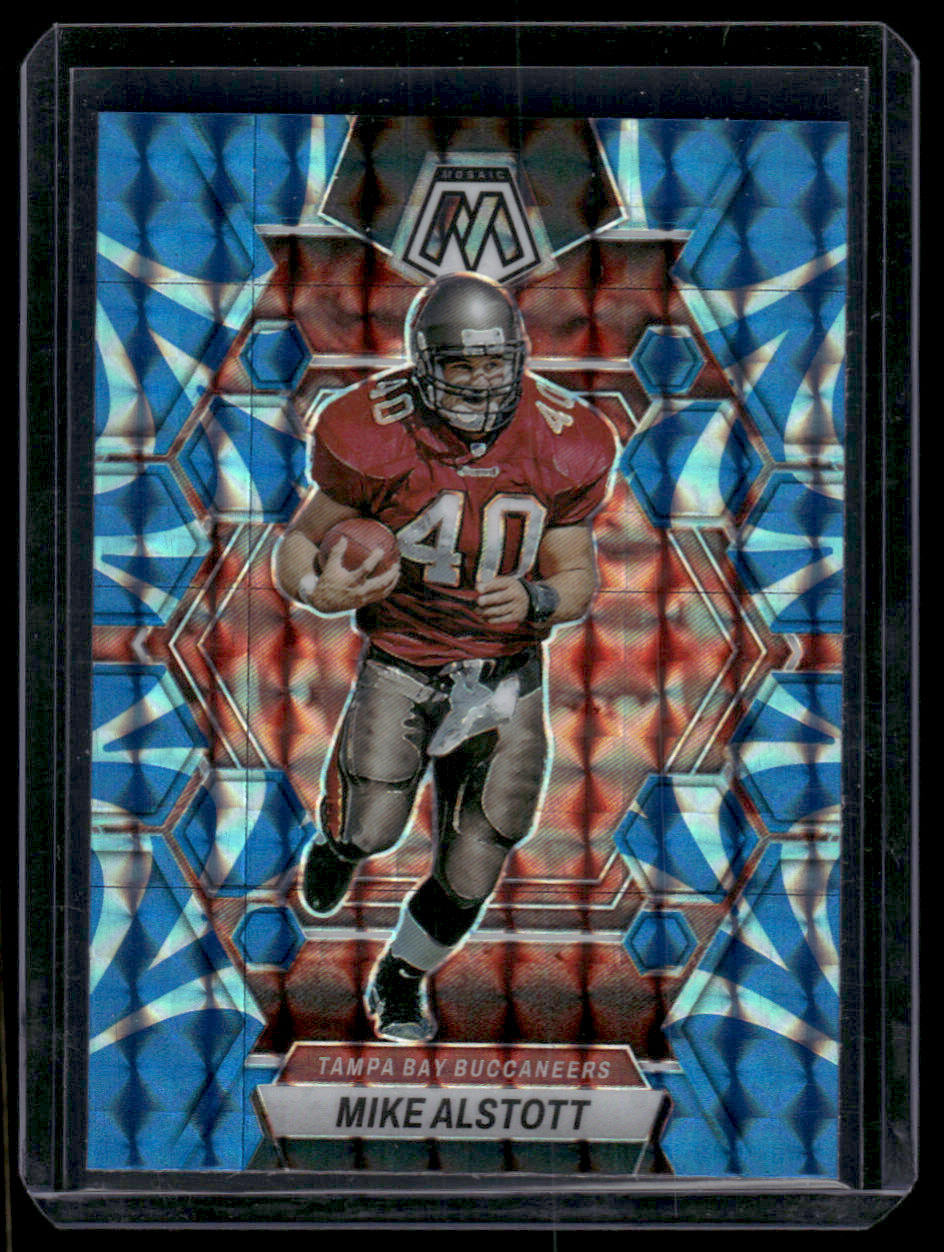 2023 Panini Mosaic Mike Alstott #233 Boardwalk blue tiger stripe Mozaic