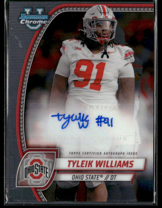 2024 Bowman Chrome University Tyleik Williams #91