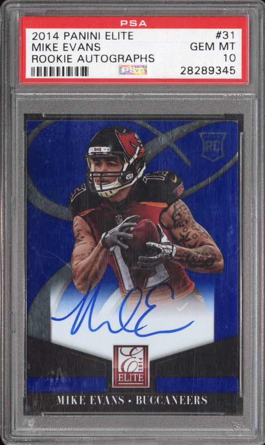 2014 Panini Elite Rookie Autographs Mike Evans #31 Rookie Autographs PSA 10