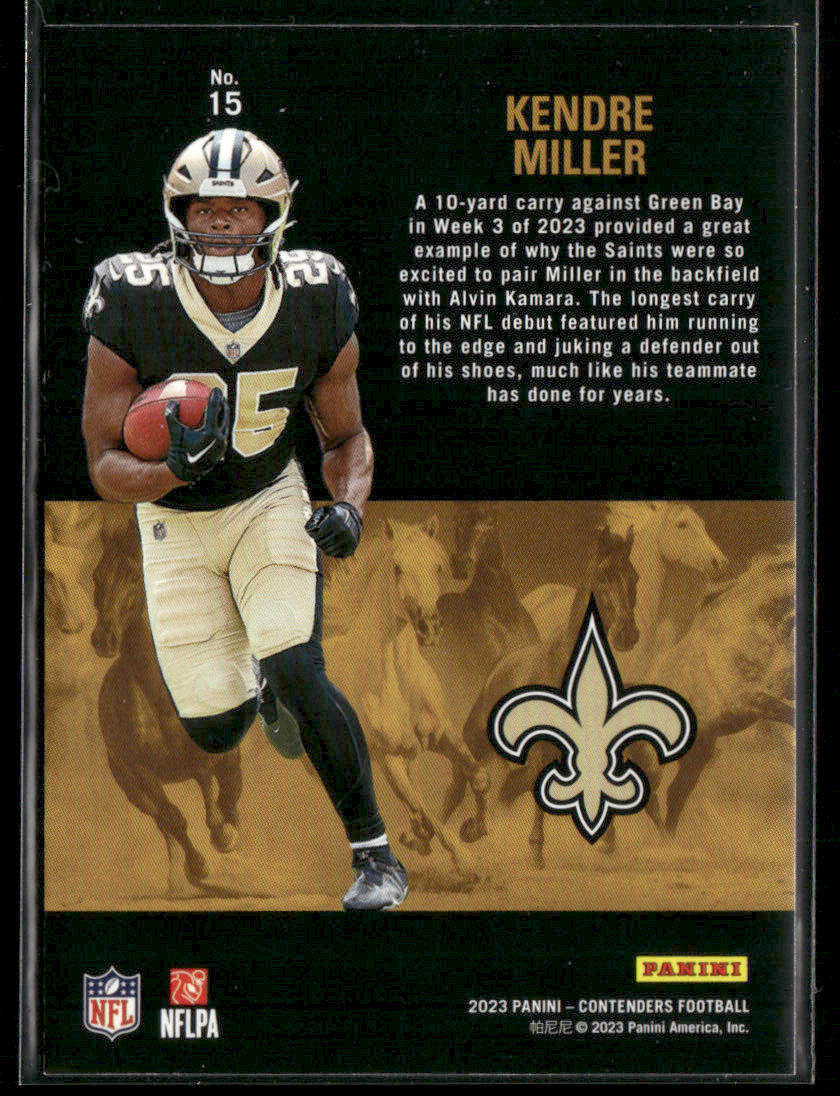 2023 Panini Contenders Kendre Miller #15 Rookie Stallions