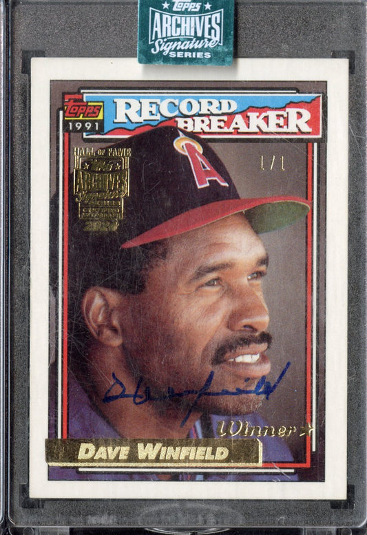 2024 Topps Archives Signature Hall Of Fame Dave Winfield #5 1991 Winner 1/1