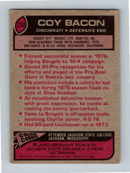 1977 Topps Mexican Coy Bacon #250