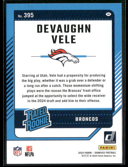 2024 Donruss Devaughn Vele #395 Rated Rookie