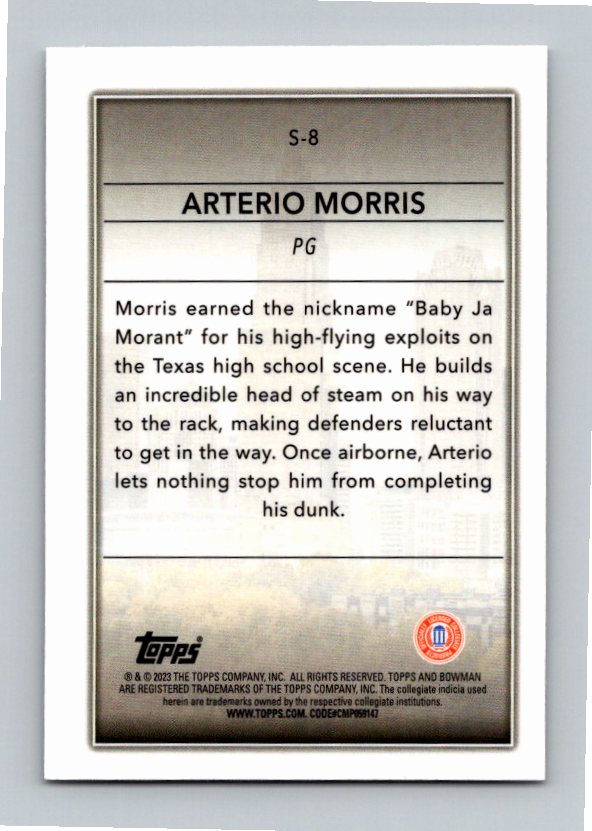 2023 Topps Arterio Morris #S-8 SkyScraping