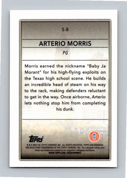 2023 Topps Arterio Morris #S-8 SkyScraping