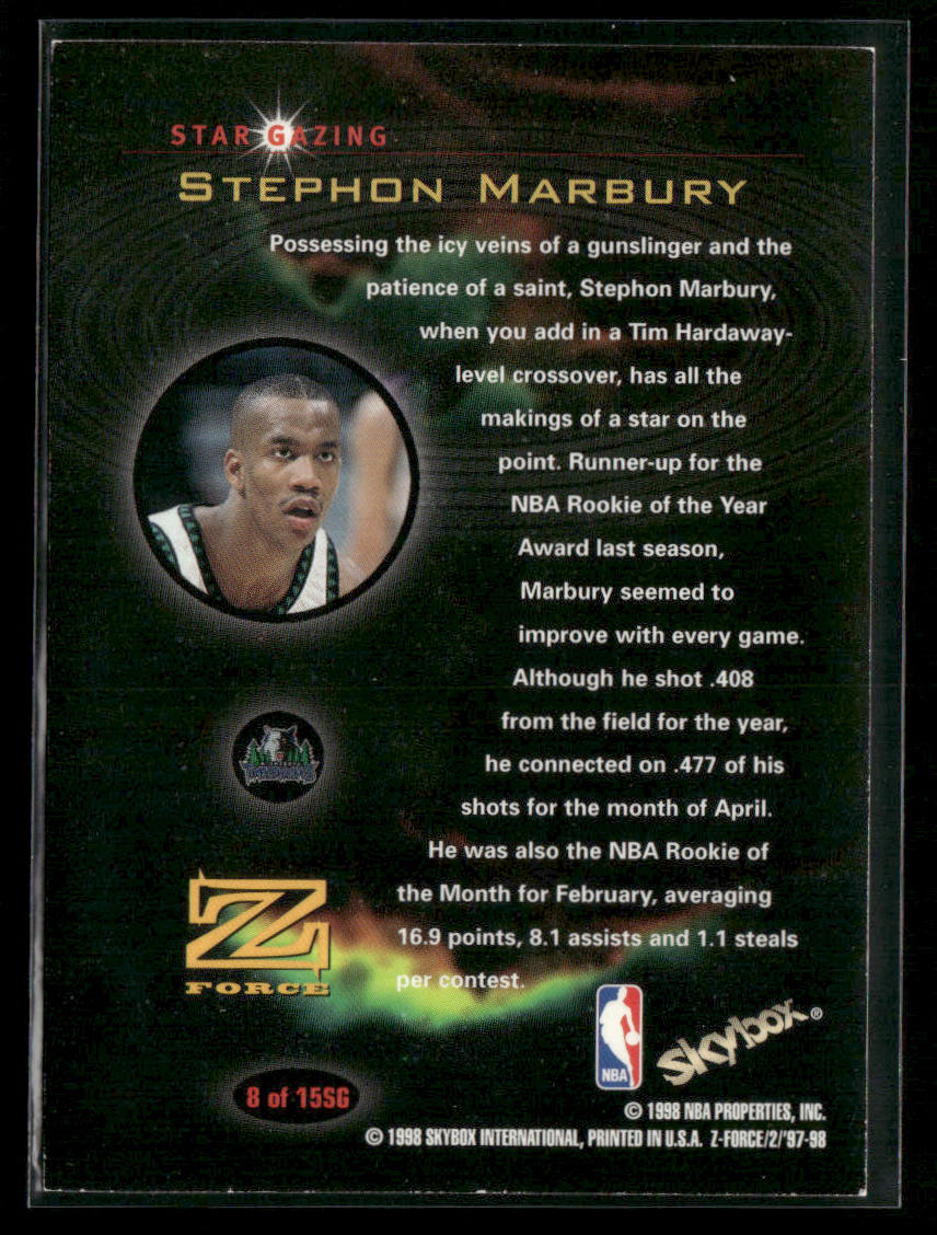 1998 Z-Force Stephon Marbury #8 Star Gazing