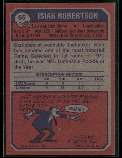 1973 Topps Isiah Robertson #65