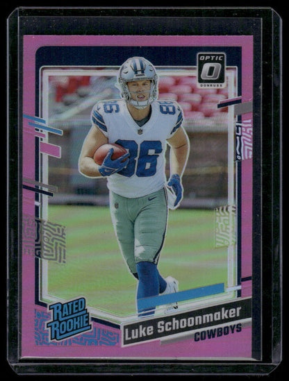 2023 Panini Donruss Optic Luke Schoonmaker #227 Pink Prizm Rated Rookie