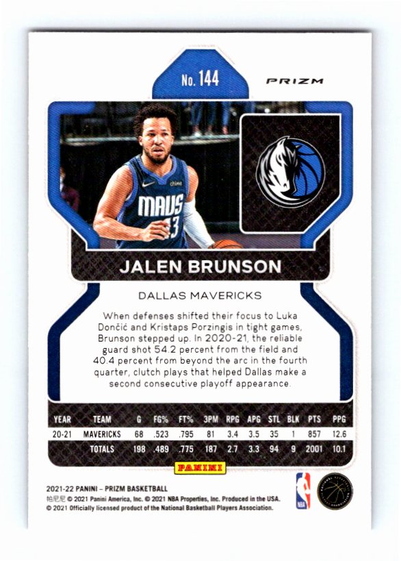 2021 Panini Prizm Jalen Brunson #144 Red White Blue