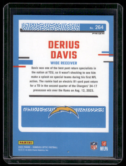 2023 Panini Donruss Optic Derius Davis #264 Pink Prizm Rated Rookie